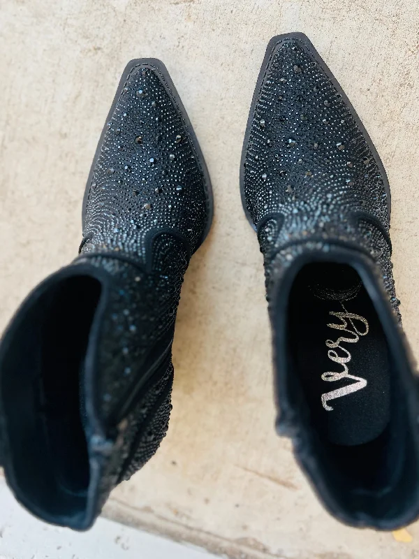 women's booties with peep toeLeg Up Black Booties