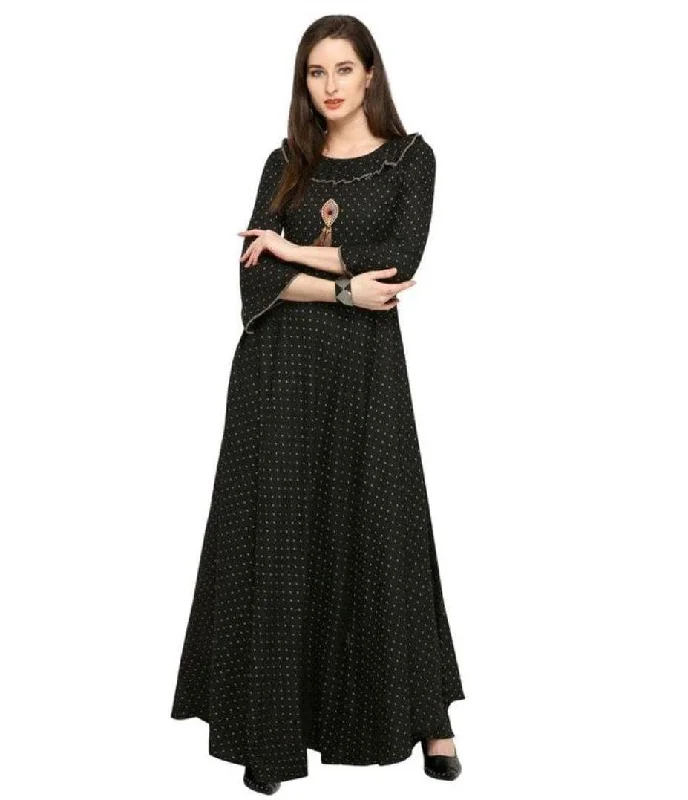 women's western boots with cutoutsDesigner Mart Black Rayon Maxi Gown Dress
