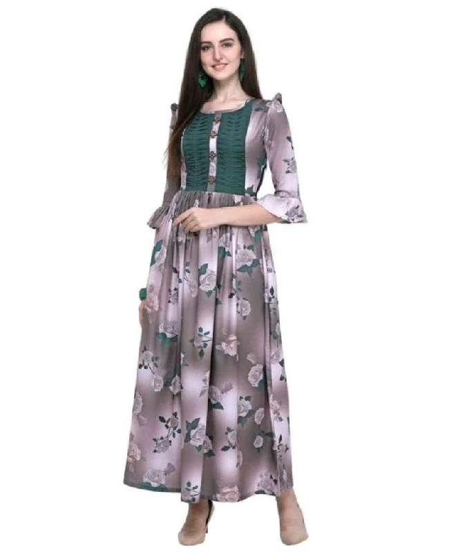 women's over-the-knee moto bootsDesigner Mart Brown Rayon Maxi Gown Dress