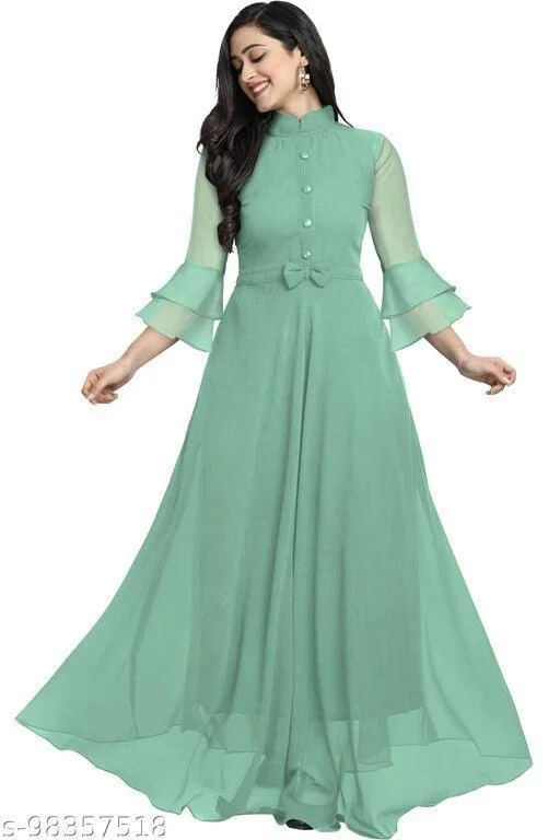 women's lace-up moto bootsDesigner Mart Green Rayon Maxi Gown Dress