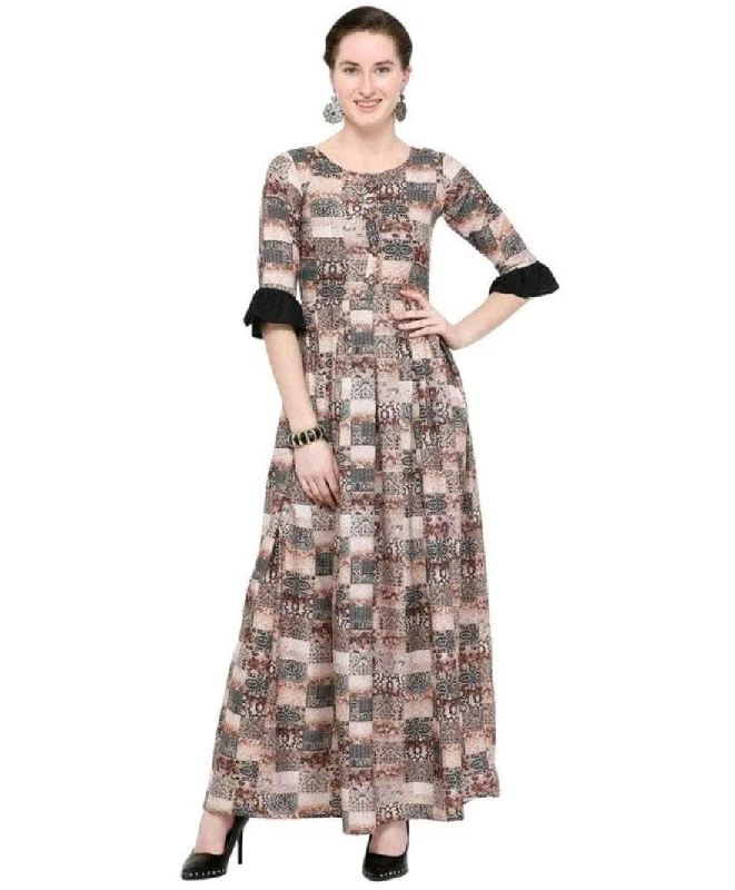 women's moto boots with wide calfDesigner Mart Multi-Color Rayon Maxi Gown Dress