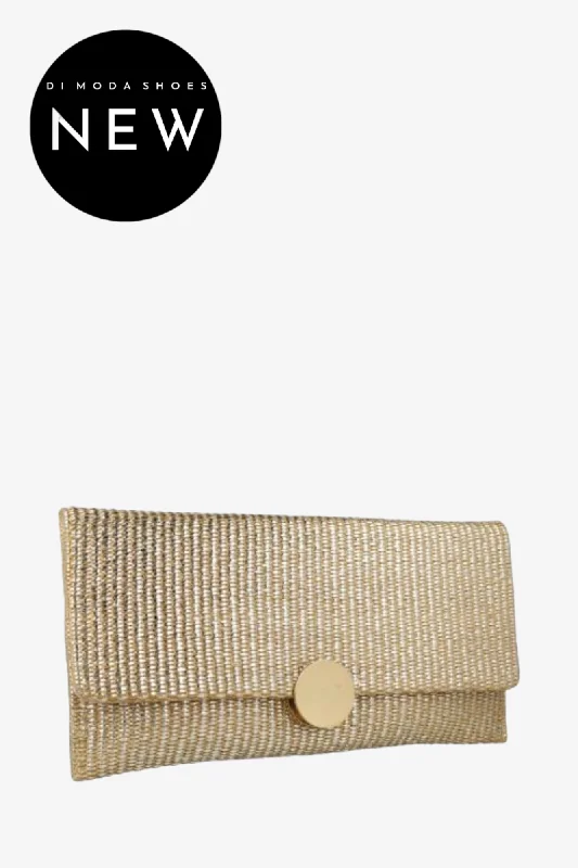 women's ankle boots for casual wearMENBUR GOLD RAFFIA CLUTCH BAG