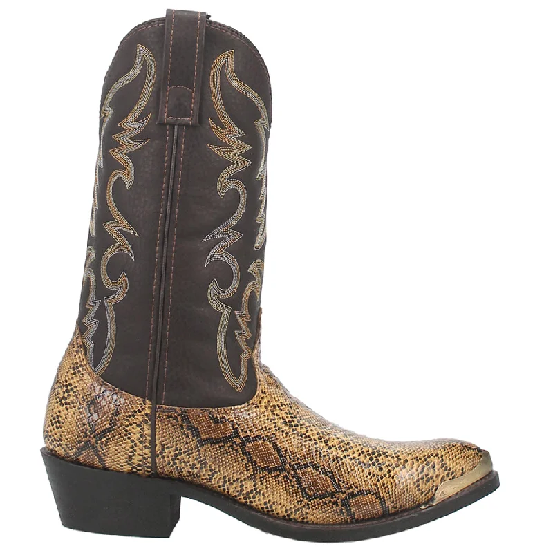 women's cowboy boots for ridingMonty Snake Print Pointed Toe Cowboy Boots