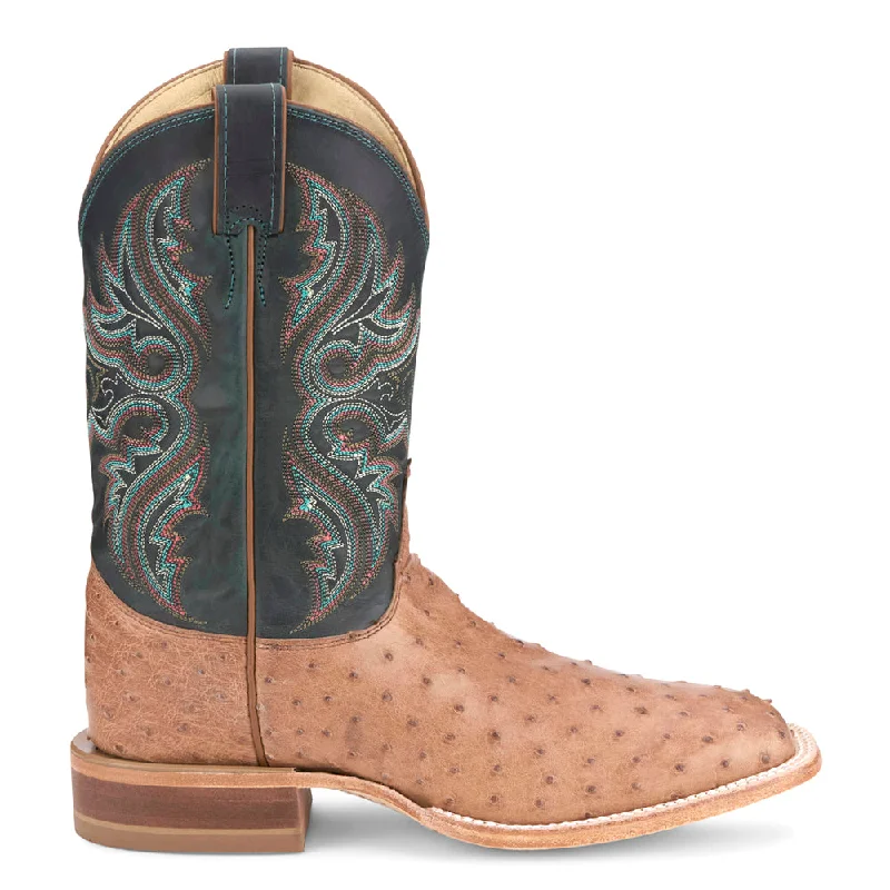 women's cowboy boots for casual wearMoseley Ostrich Embroidered Square Toe Cowboy Boots