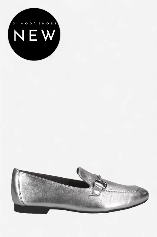 women's ankle boots for officePAUL GREEN 2596 PEWTER LEATHER LOAFERS
