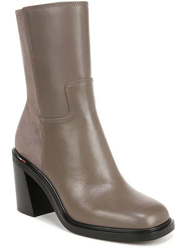 women's booties with combat stylePenelope Womens Leather Square Toe Ankle Boots