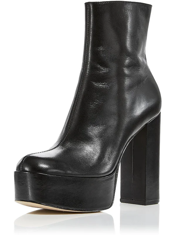 women's heeled bootiesPENN Womens Platforms Leather Booties