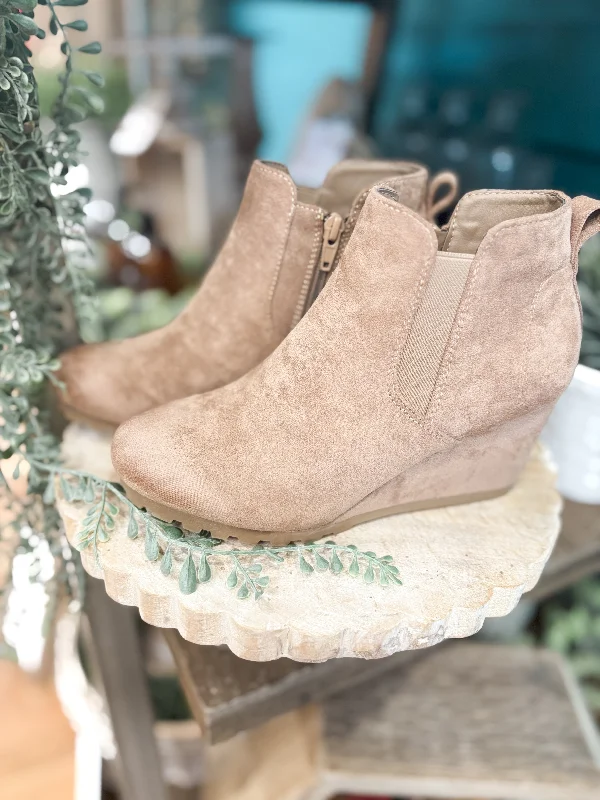 women's booties for urban stylePushing Forward Wedge Booties