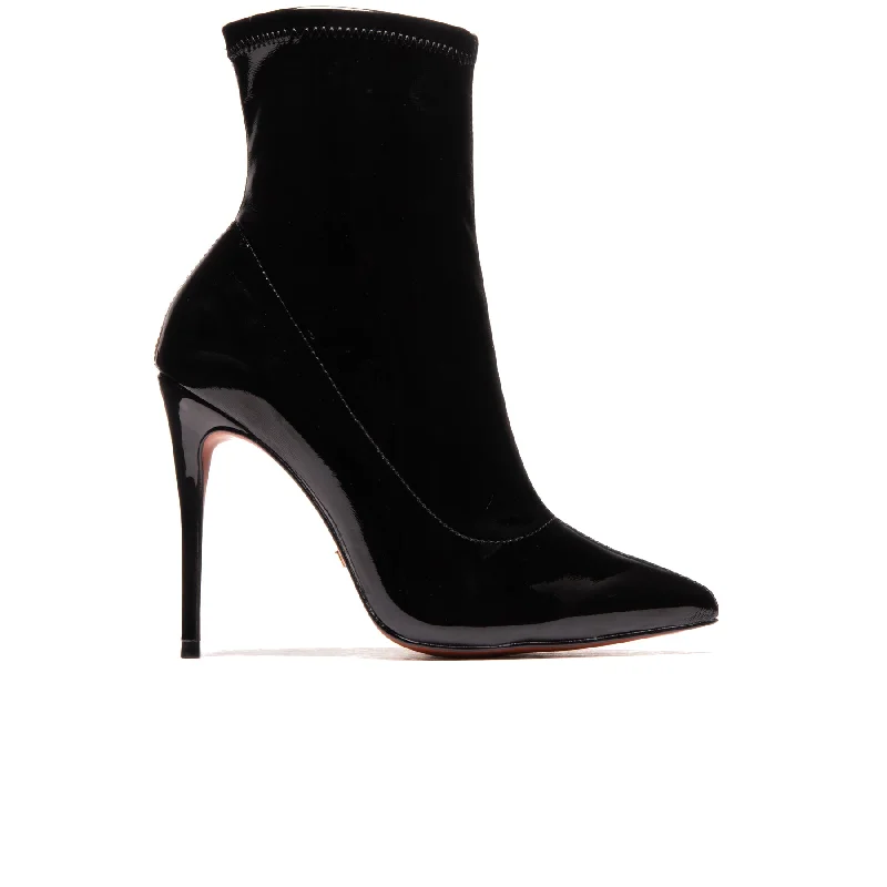 women's combat ankle bootsQueens Black Stretch