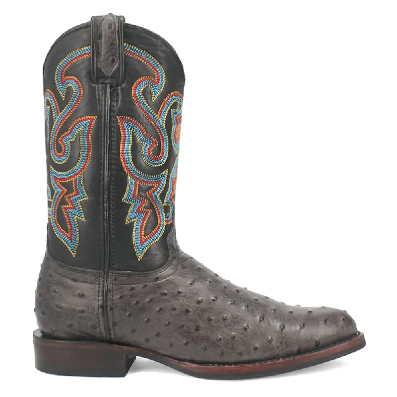 stylish women's cowboy bootsRanger Leather Ostrich Print Round Toe Cowboy Boots