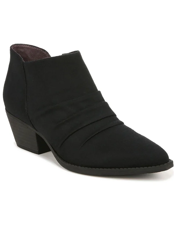 women's booties with studsReba Womens Faux Suede Ruched Booties