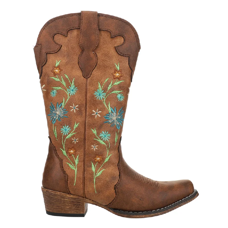 women's cowboy boots with stacked heelRiley Blossom Snip Toe Cowboy Boots
