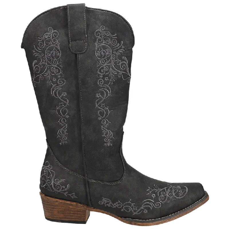 women's cowboy boots for concertsRiley Scroll Embroidered Snip Toe Cowboy Boots