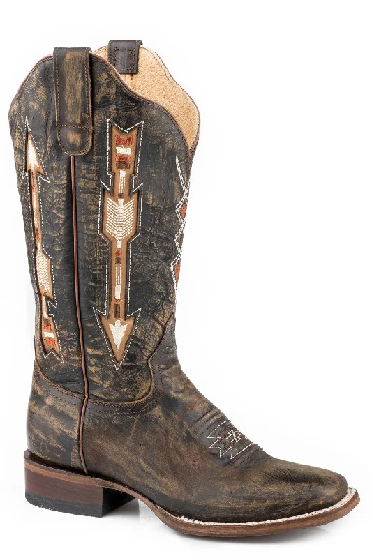 women's cowboy boots for dancingRoper Womens Brown Leather Arrows 12In Cowboy Boots