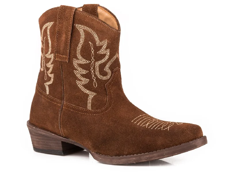 women's vintage cowboy bootsRoper Womens Brown Leather Dusty II 7In Western Cowboy Boots