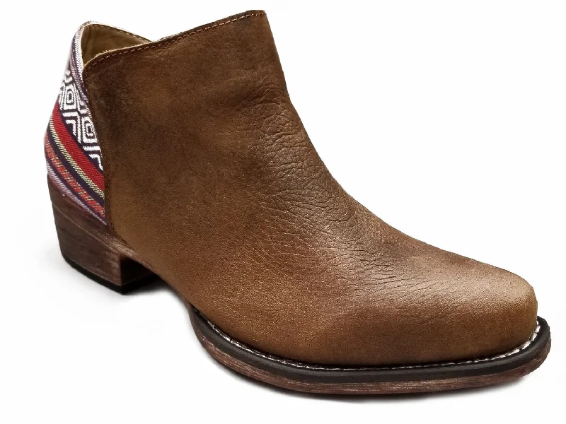 women's leather cowboy bootsRoper Womens Cognac Leather Sedona Snip Toe Ankle Boots