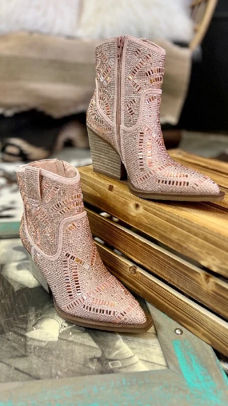 women's waterproof bootiesRose Gold Maze of Life Booties