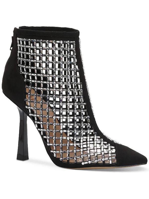women's booties with peep toeSenalda Womens Rhinestone Cage Ankle Boots
