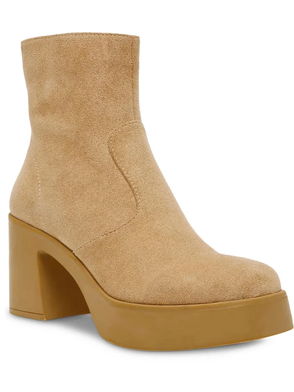women's booties for petite womenSierra Womens Faux Suede Platform Ankle Boots