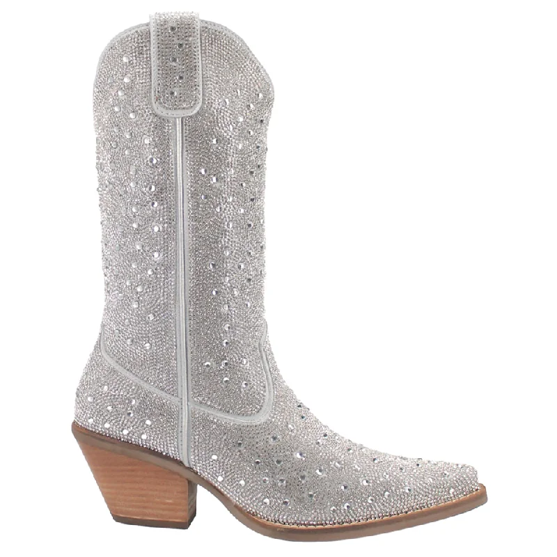 stylish women's cowboy bootsSilver Dollar Rhinestone Round Toe Cowboy Boots