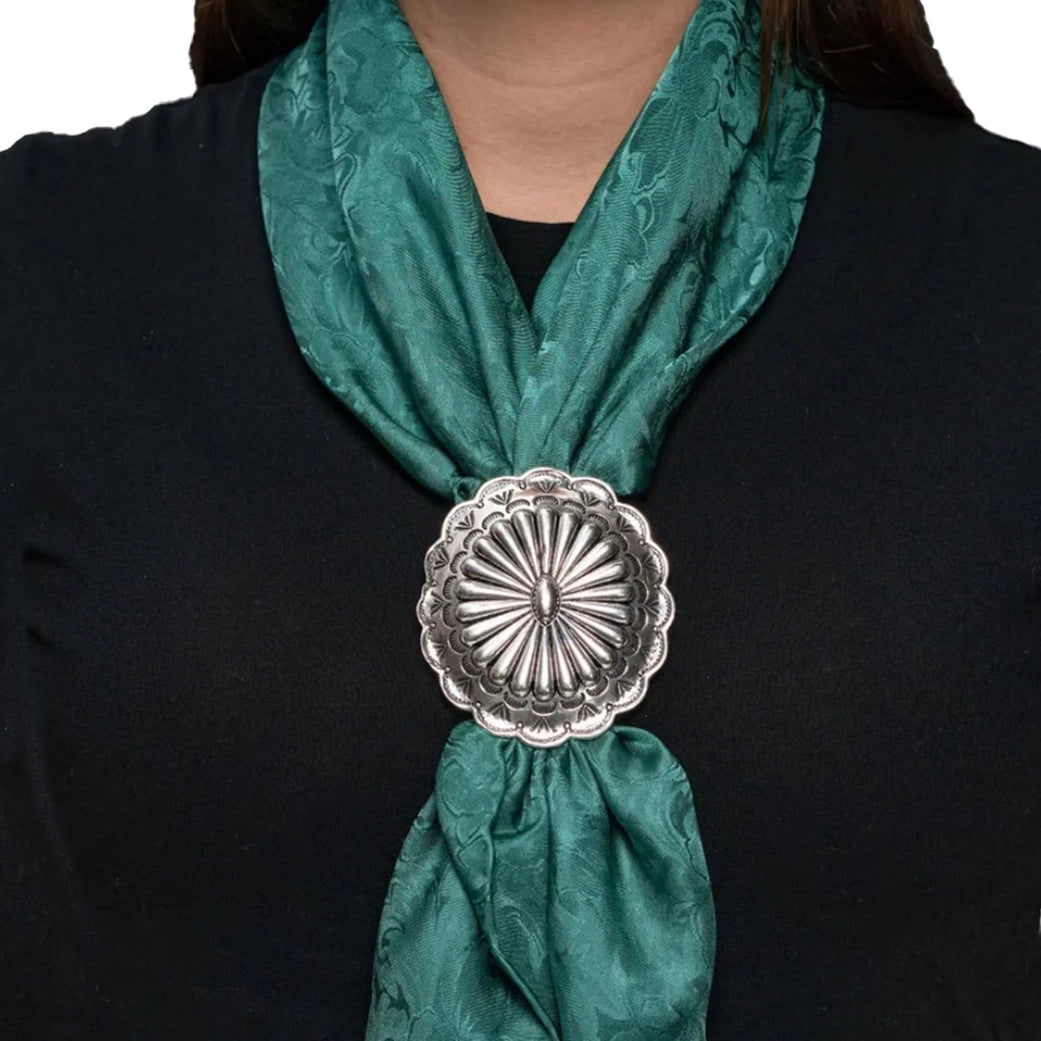 West & Co Silver Round Concho Scarf Slide