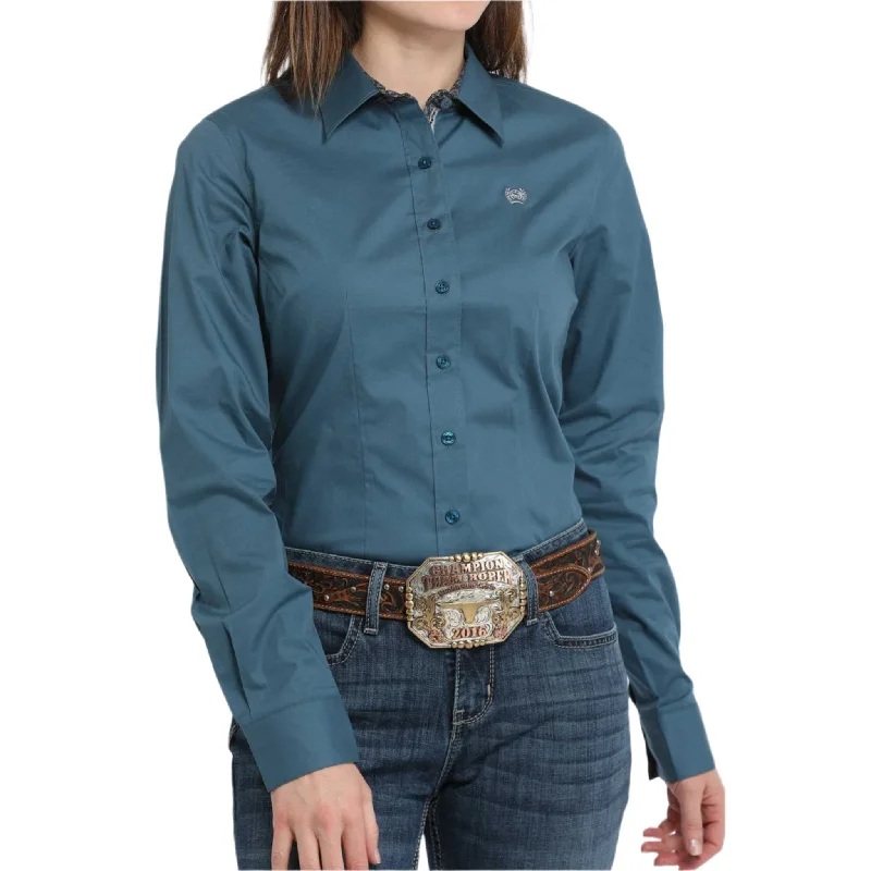 Cinch Women's Teal Button Down