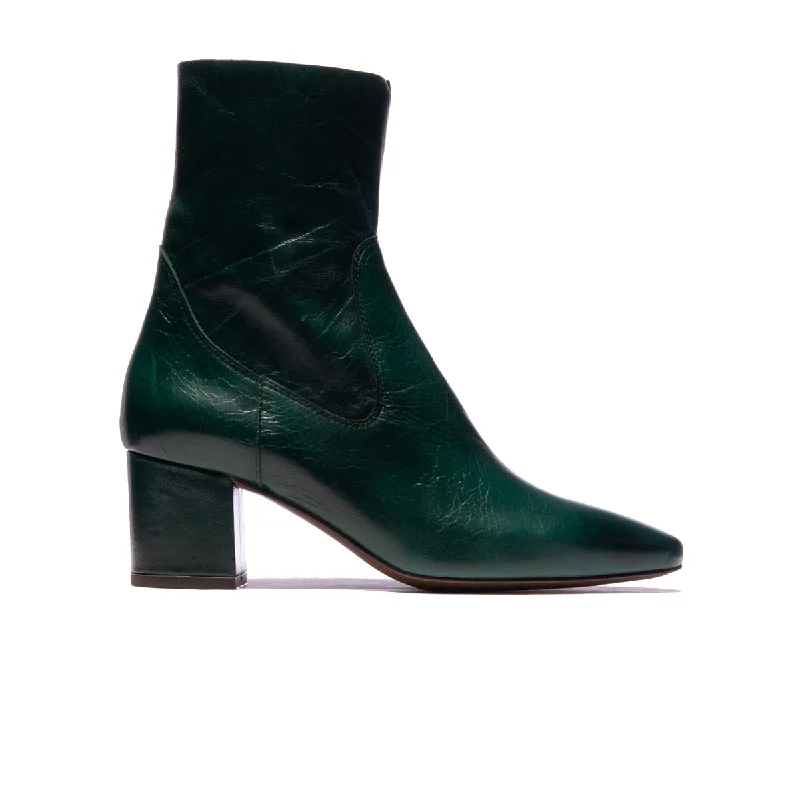 women's flat ankle bootsStoney Green Leather
