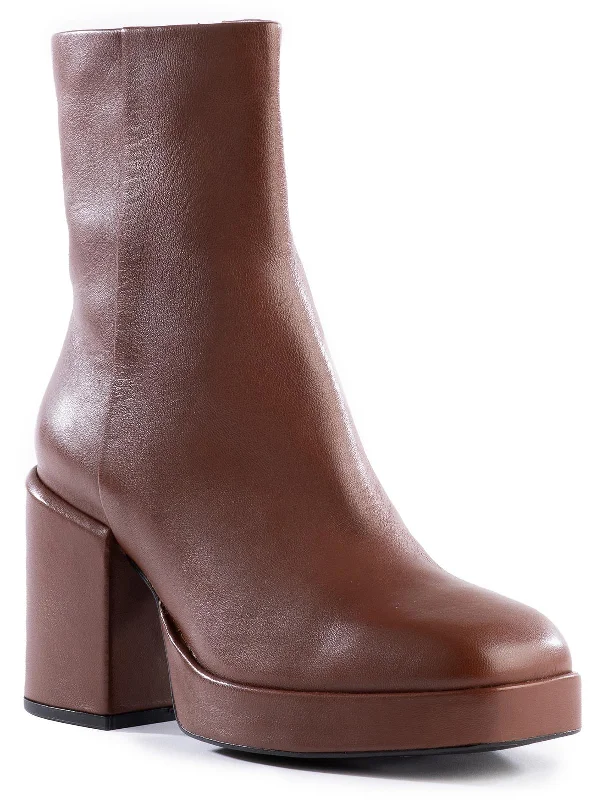 women's booties with western vibeSweet Lady Womens Leather Platform Booties