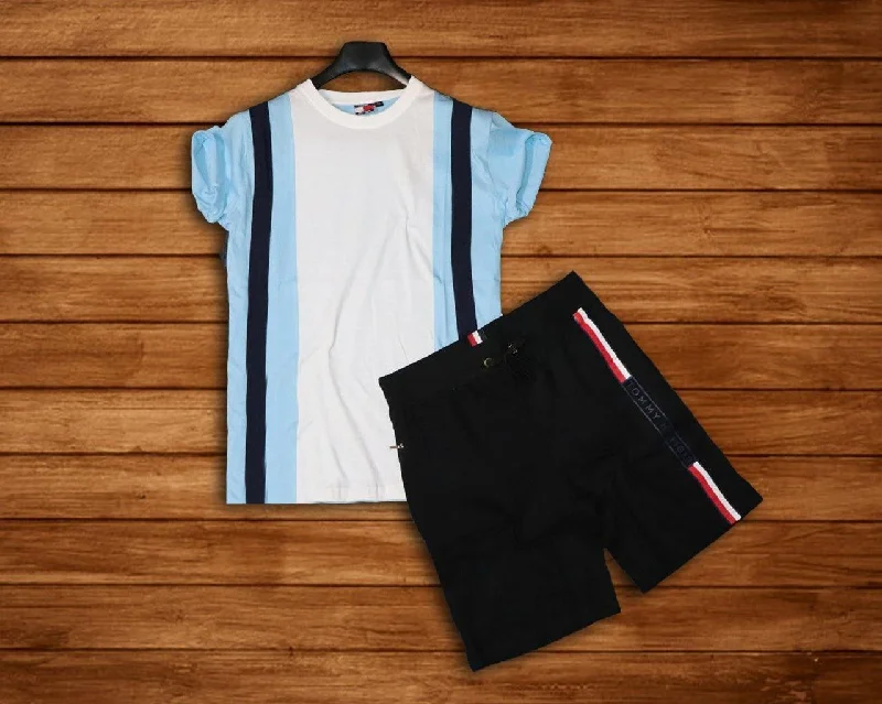 Blue & White with Black