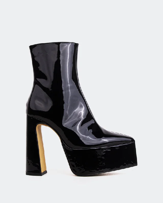 women's ankle boots with zippersTambov Black Patent