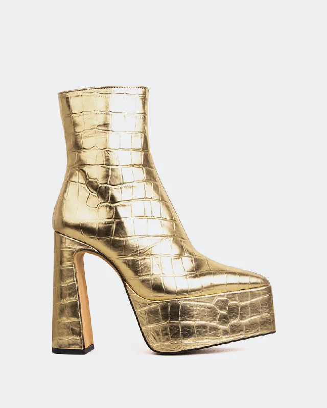 women's ankle boots with unique patternsTambov Bronze Croco