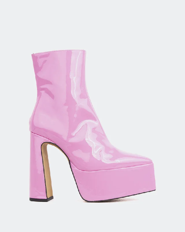 women's ankle boots for rainy weatherTambov Pink Patent