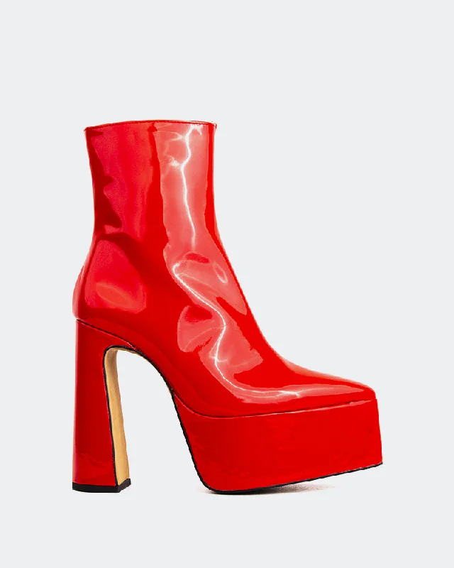 women's ankle boots with strapsTambov Red Patent