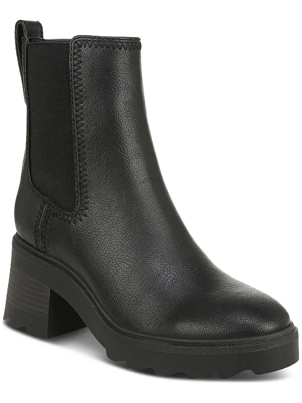 women's booties with floral designTeresa Womens Faux Leather Chelsea Booties