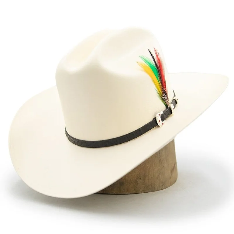 Tombstone 5,000X El Fantasma Cowboy Hat with Feathers