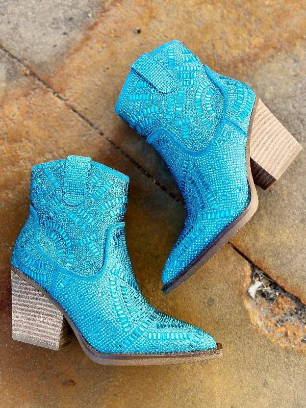 women's booties for travelVery G Turquoise Maze of Life Boots
