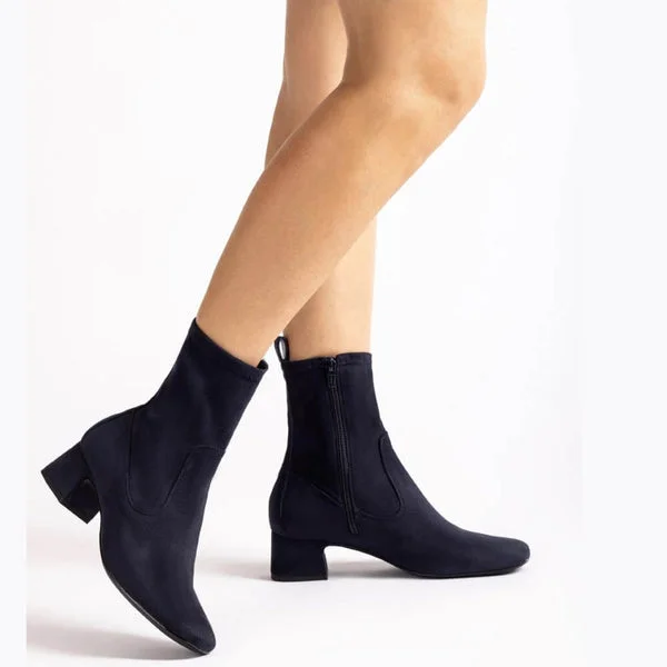 women's ankle boots for winterUnisa Lemico Suede Navy Ankle Boots