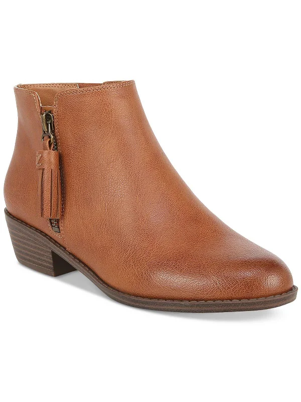 women's booties with Chelsea styleVal Western Womens Faux Leather Stacked Heel Ankle Boots