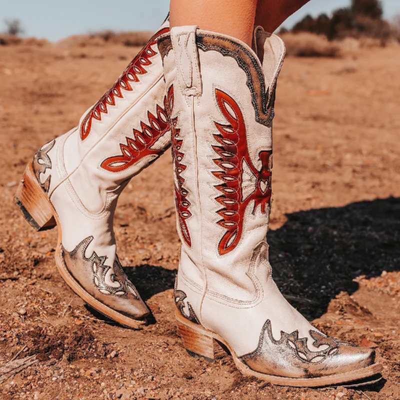 women's moto boots with chain detailWillie - Pewter/Cognac Multi