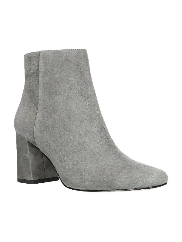 women's booties with block heelWilma Womens Faux Suede Side Zipper Ankle Boots