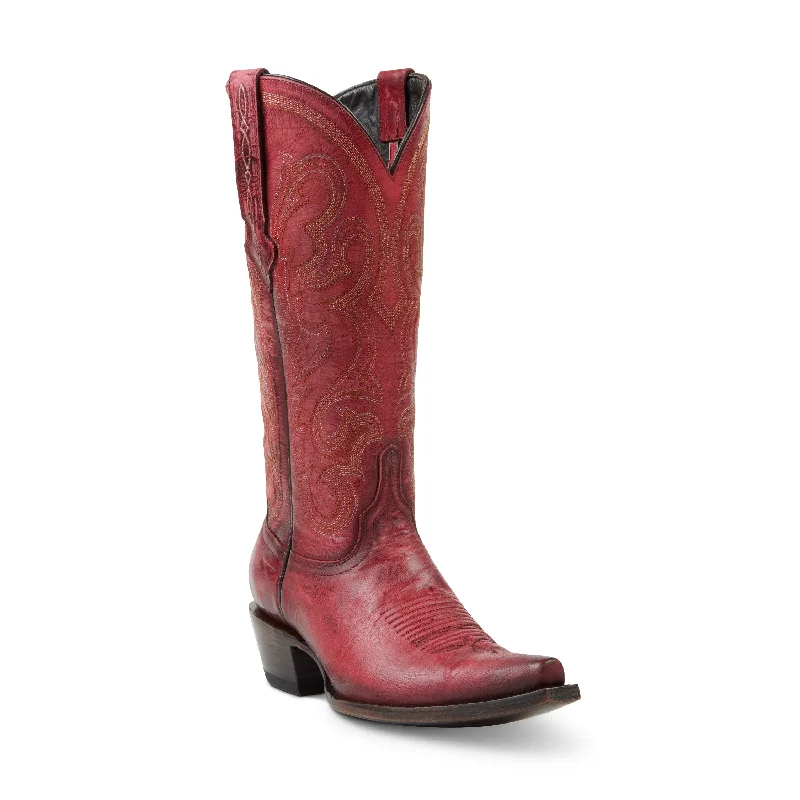 women's over-the-knee moto bootsAllens Brand - Lola - Red