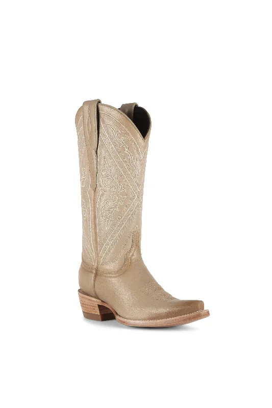 women's moto boots with quilted panelsAzulado - Amanda - Taupe