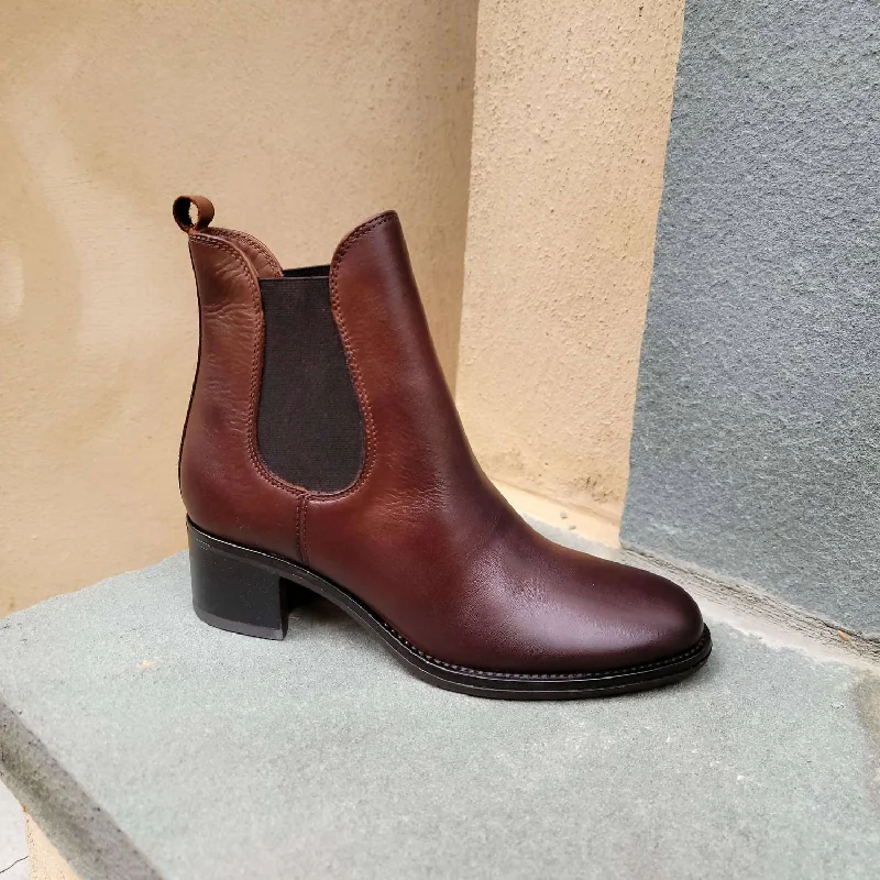 women's booties for rainy daysWomen's Bronx Leather Boots In Brown  Leather
