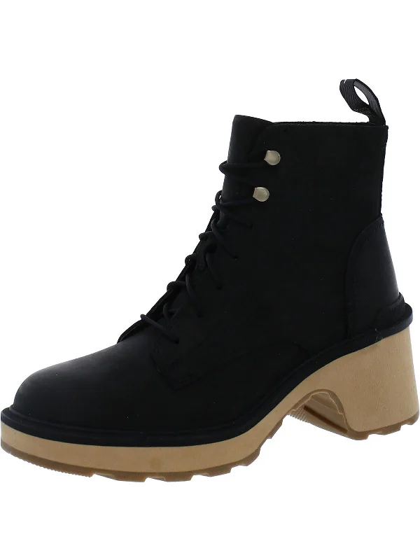 leather women bootiesWomens Leather Lace Up Ankle Boots