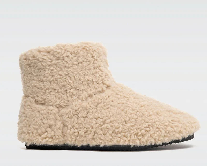 women's booties with embroideryWomen's Mini Boosh Bootie In Nude Fuzzy