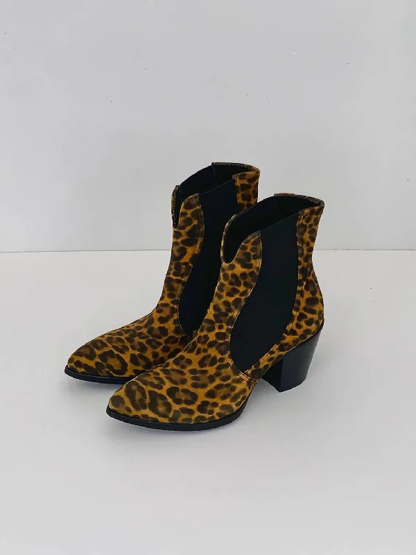 women's booties for casual wearWomen's Pull On Boot In Leopard
