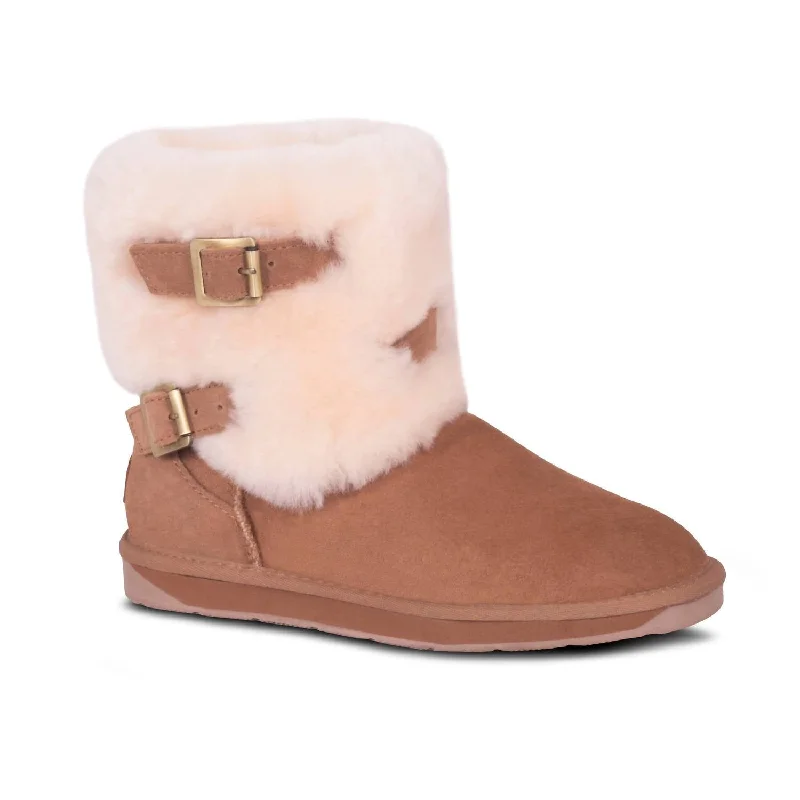 women's booties for eveningWomen's Two Buckle Boots In Chestnut
