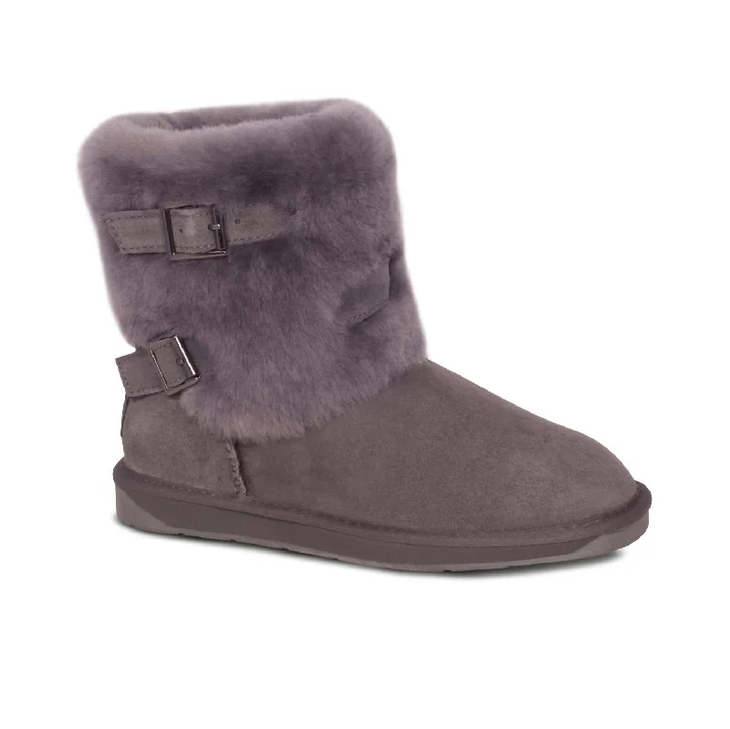 women's booties for wide calvesWomen's Two Buckle Boots In Gray