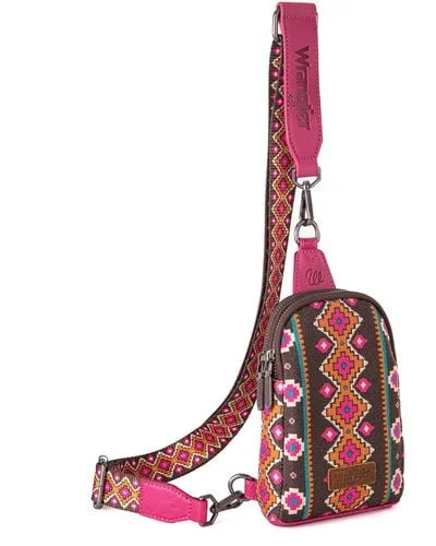 Wrangler Aztec Sling Bag Hot Pink