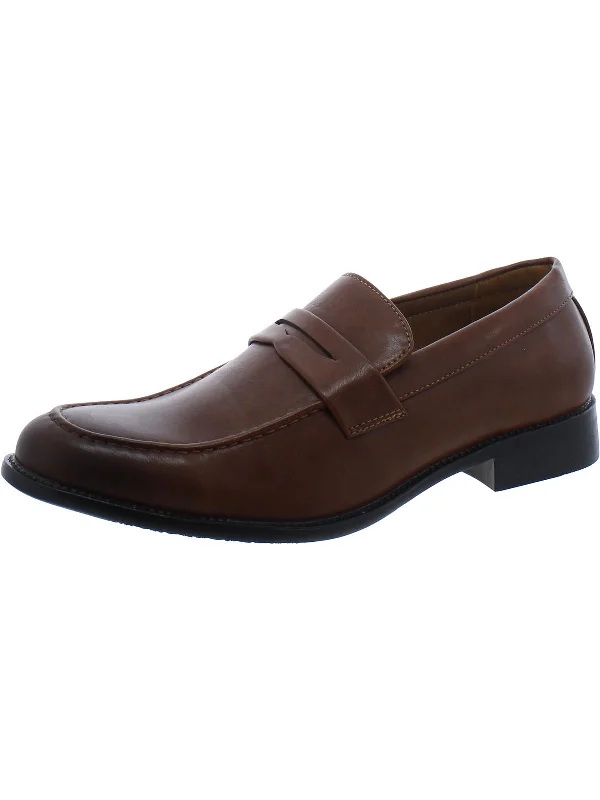 ANDY Mens Faux Leather Slip On Loafers